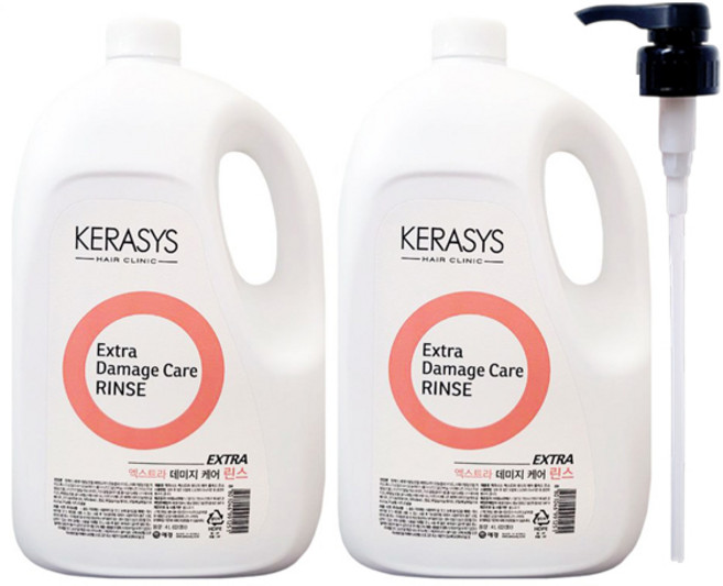 케라시스 엑스트라 데미지 케어 린스 + 펌프증정, 4L, 2개