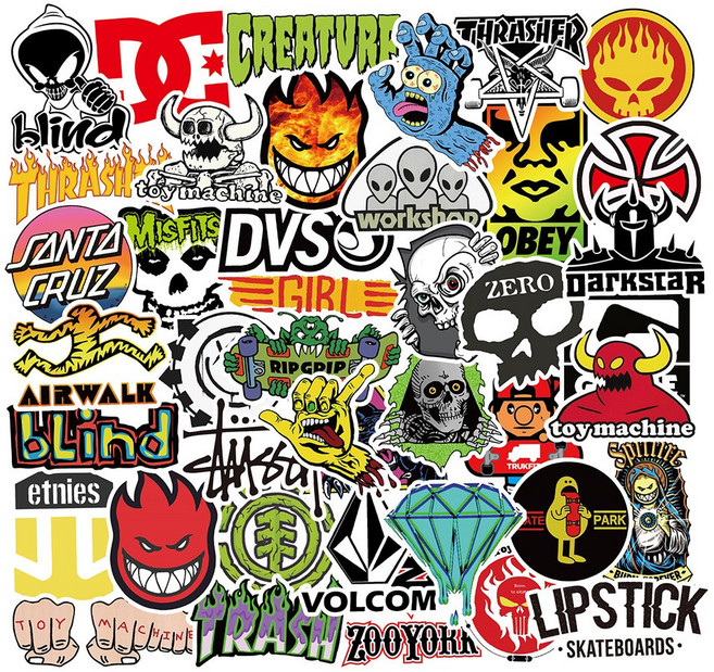 노트북 캐리어 스티커 방수 리무버블 오토바이 헬멧 스티커 100P, 100매, 캐릭터