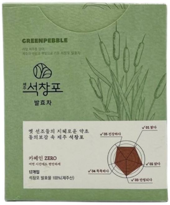 제주 석창포 발효차 12티백 특산물 삼각티백 여행선물, 12g, 12개입, 1세트