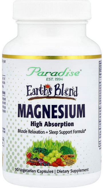Paradise Herbs Earth's Blend 마그네슘 베지 캡슐 90정 Herbs (파라다이스 허브), Paradise Herbs, Earth's Blend,, 1개