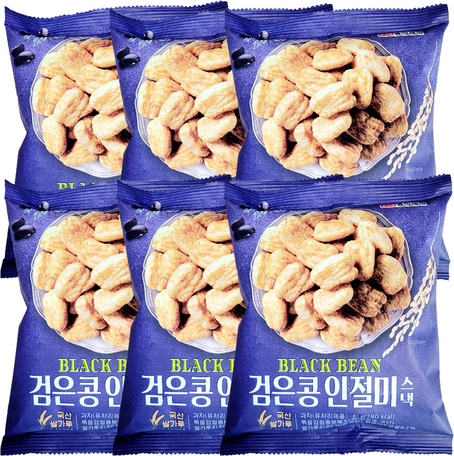 동아제과 검은콩 인절미 스낵, 6개, 51g