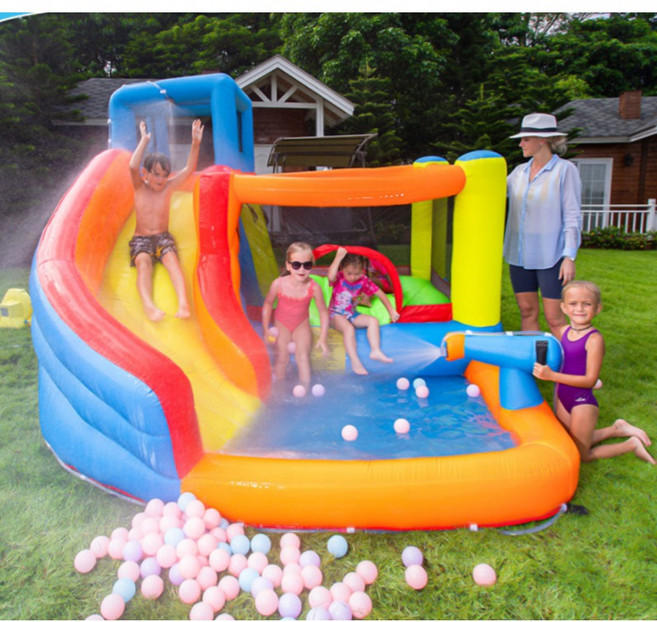 물놀이 에어바운스 워터슬라이드 야외 가정용 수영장 미끄럼틀 풀장 홈파티, 1개, 350x310x245cmcm