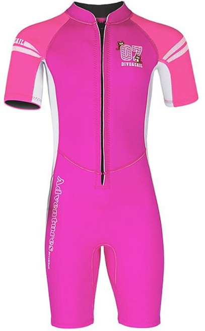 Skyone Wetsuit for Kids Shorty Kids Wet Suits for Boys Girls Youth 2.5mm Neoprene Toddler Wetsuit, Girls Rose Red