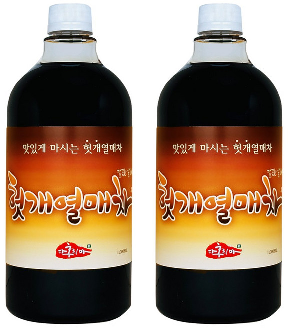 홍치마 대용량 헛개열매차 원액 엑기스 고농축 헛개수 나무 액상 1000ml 다홍치마, 1L, 2개