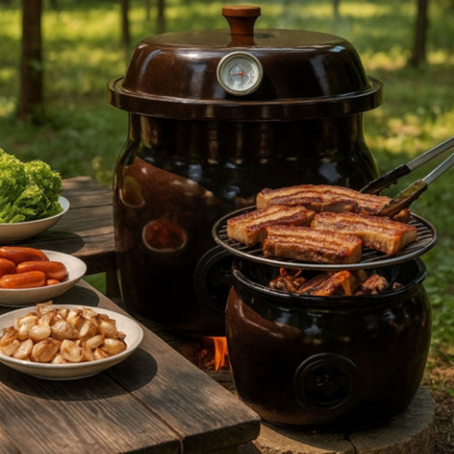 SITN 황토 무쇠 항아리 바베큐, 1개