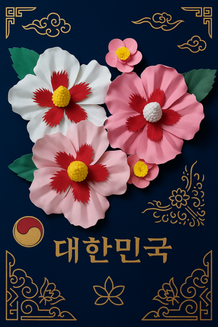 무궁화조화 꽃 포토존 자이언트플라워 장식 소품 에바폼플라워 대왕 큰 대형꽃 포토존 성묘, 대형 무궁화(3송이)