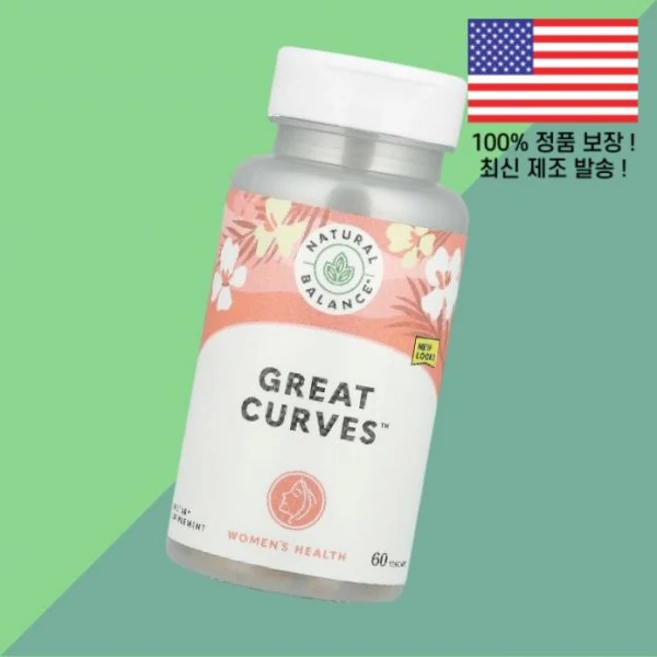 내추럴 밸런스 우먼 여성 여자 헬스 그레이트 커브스 식물성 베지캡슐 60정 Natural Balance Women's Health Great Curves 60 VegCaps, 1개 - 쿠팡