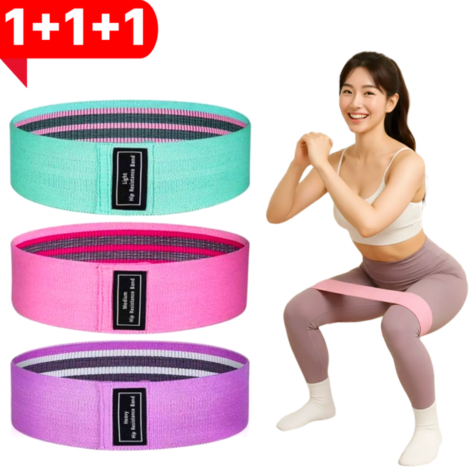 [3종세트] 곧음 스쿼트밴드 힙밴드 하체 운동, 1개