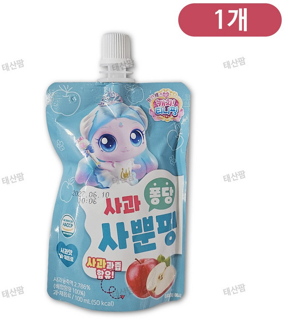 프린세스 캐치티니핑 사과 퐁당 사뿐핑 사과맛, 1개, 100ml