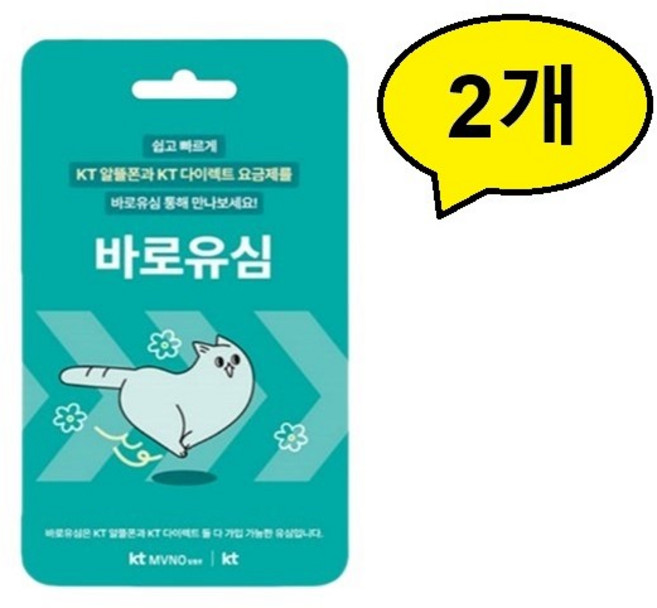 KT 바로유심(셀프개통) 2개