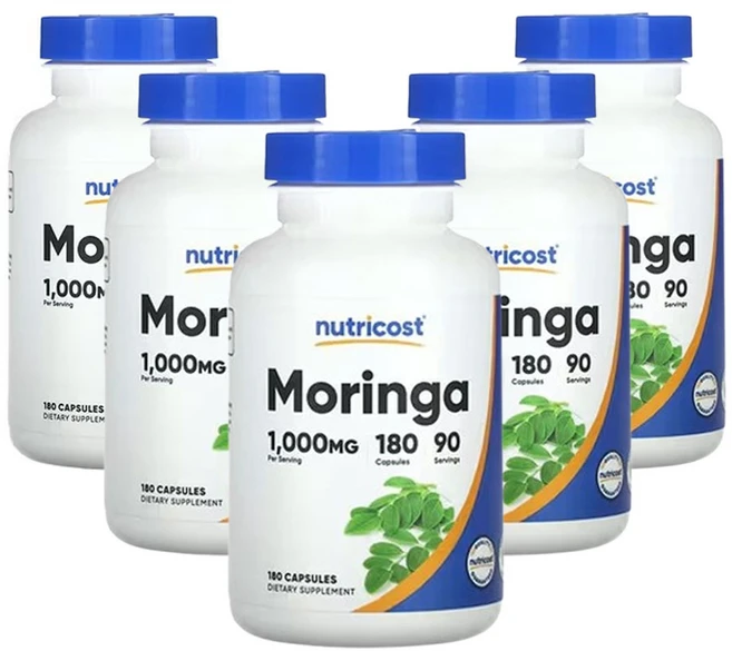 뉴트리코스트 모링가 1 000mg 180캡슐(캡슐 1정당 500mg), 180정, 5개 - 쿠팡