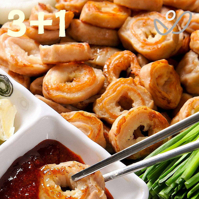 3+1 달구지 훈제돼지막창 된장소스포함 불향 가득 캠핑 술안주 야식 에어프라이어용 간편조리 냉동식품, 4개, 500g