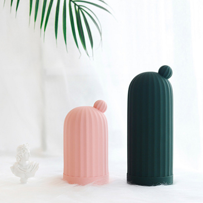 선인장 온수 물 주머니 실리콘 핫팩, 핑크, 1개