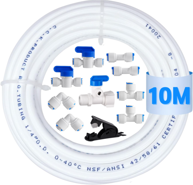 프롬더핸드 정수기 설치 호스 6mm 부품 세트, 1세트, 10M