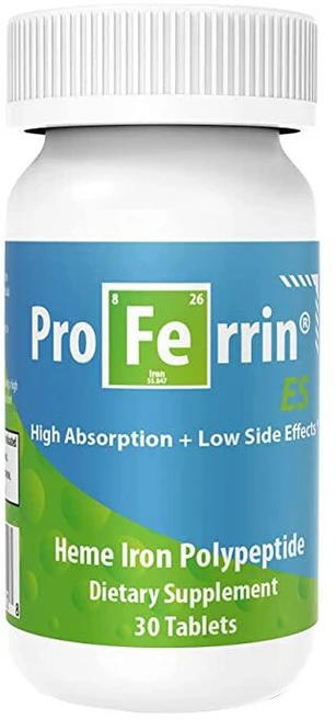 Proferrin ES Heme Iron 폴리펩타이드 식이 보충제 정제 블루/그린 90개 기본145218, 30 Count (Pack of 1), 1, 30 - 쿠팡