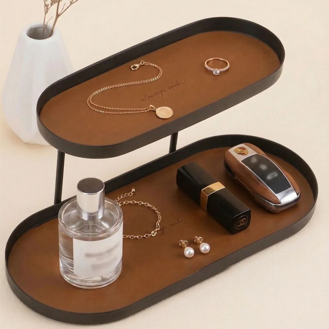 일로오게 자동차키 액세서리 보관함 차키트레이, 브라운