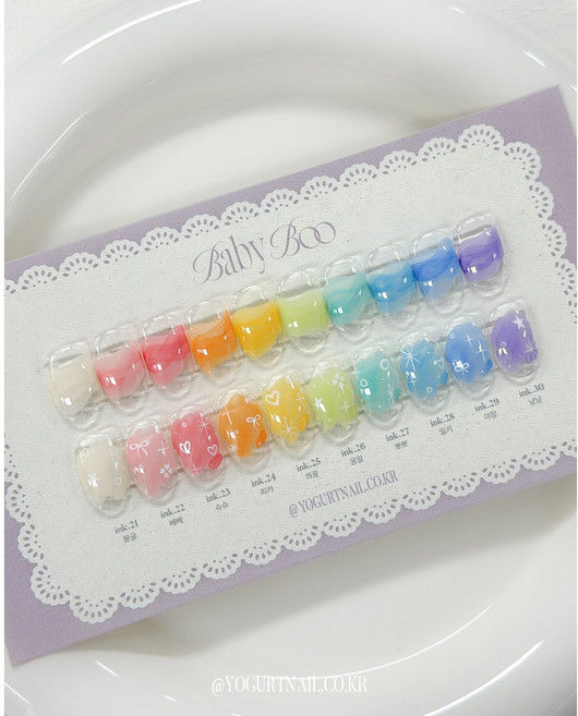 gonail / 요거트젤 베이비부 잉크젤 10종 세트 파스텔 잉크네일, 1개