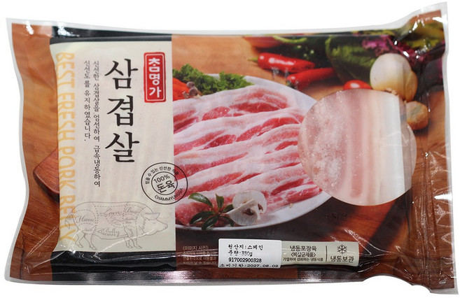 참명가 간편한끼 냉동 한입 절단 삼겹살, 3개, 350g