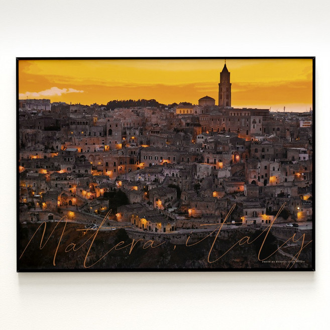 [아트밀] 쉼이 있는 여행사진 액자 90종 - 25 마테라의 밤, 1 (소형) A4액자_화이트, 화이트