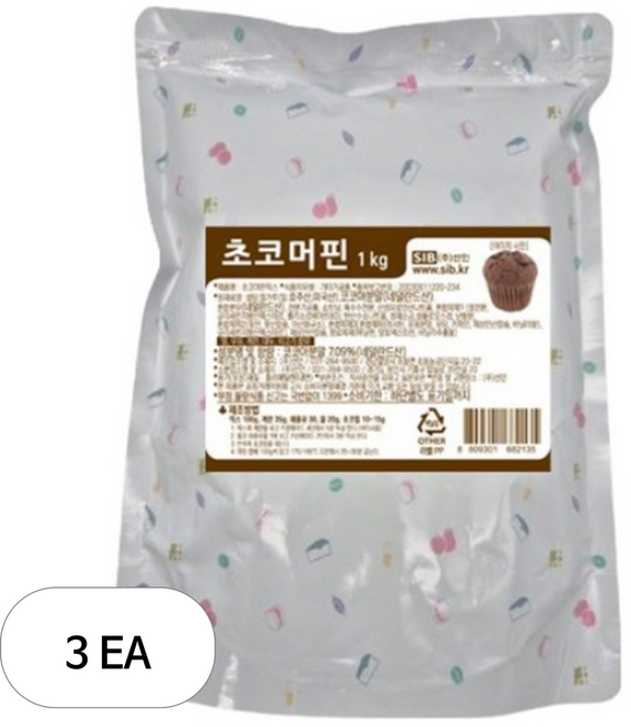 이홈베이킹 초코머핀믹스, 1kg, 3개