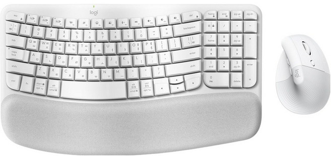 로지텍 WAVE KEYS & LIFT COMBO 키보드 + 마우스 세트, 920-013642, 오프화이트, 인체공학