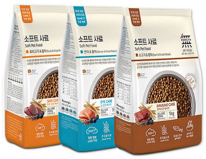 바우와우 무마진 황태 소프트 사료 오리 소고기 연어1kg 국내생산 생육 강아지사료, 1개, 1kg, 오리+황태