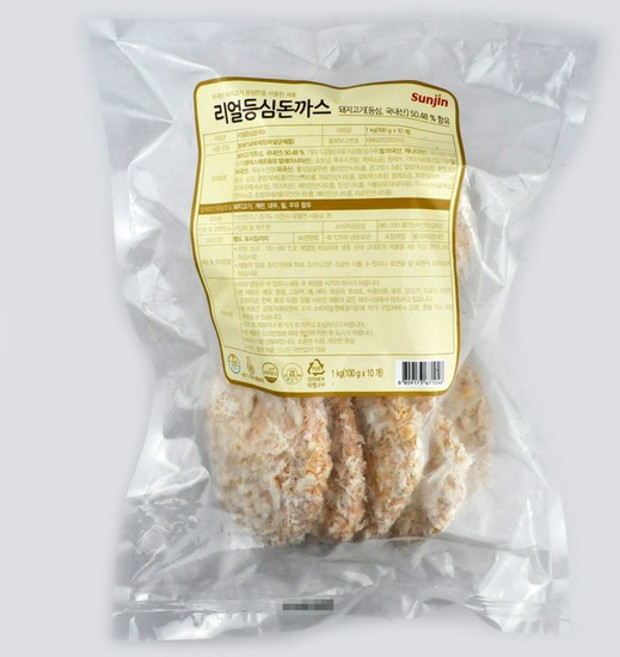 선진FS 국산 돼지고기등심 리얼 등심 돈까스 1kg(100g x 10개), 100g, 1