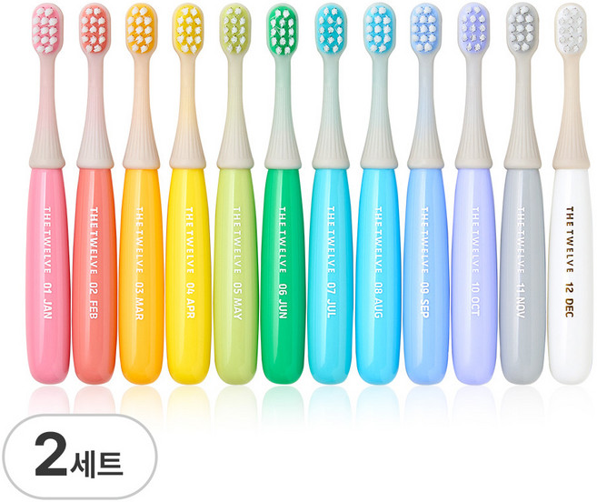 더트웰브 2단계 토들러 칫솔 12~36개월, 파스텔, 12개입, 2세트