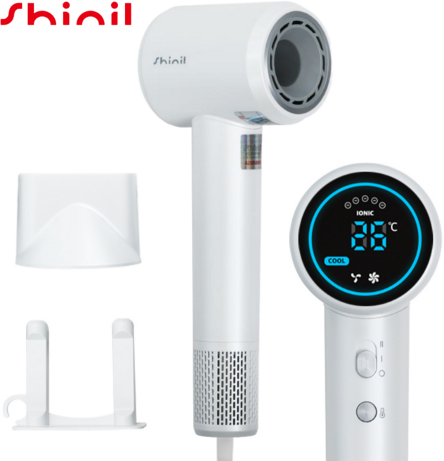 [26년형 신상품] 신일 프리미엄 BLDC 초강력 음이온 헤어 드라이어 스마트 디스플레이 가정용 전문가용 화이트, SHD-W7511