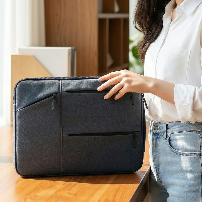 멀티포켓 맥북 그램 갤럭시북 노트북파우치 13인치 15인치 16인치, 1개, 블랙