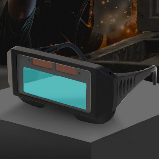 소단 초경량 가벼운 전면 용접 헬멧 마스크 안경 용접 고글, 1개, 안경(블랙)