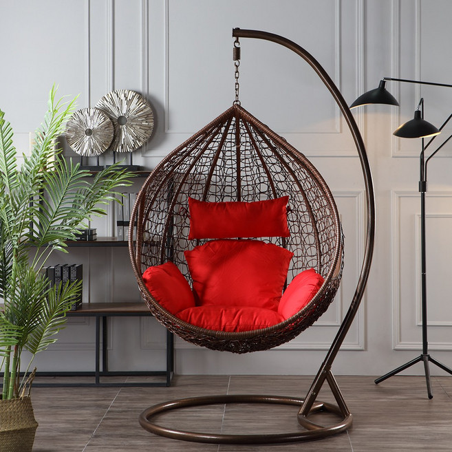 수오 흔들의자 라탄의자 그네의자 라탄그네의자 모음(실내/테라스/펜션/카페)(SO_OP), S라운지 1인 진브라운(SO_A018), 1개