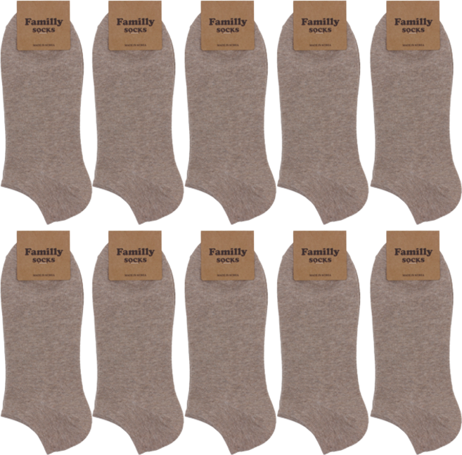 패밀리삭스 남성용 프리미엄 신사 무지 스니커즈 발목 양말 10켤레