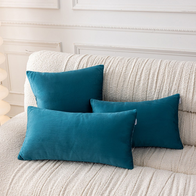 [생활방수] 커버무드 패브릭 소파 쿠션 + 솜 포함, 오션 블루