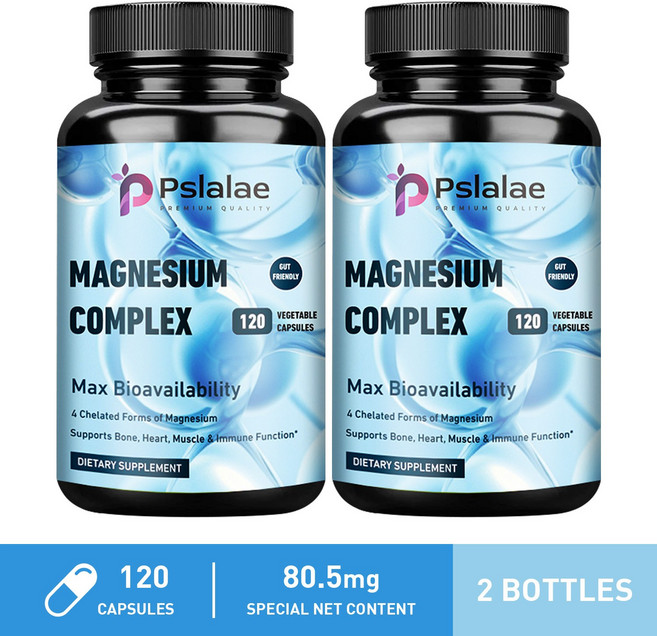 Pslalae 鎂複合物 全面提升生物利用度 4種螯合鎂, 240組