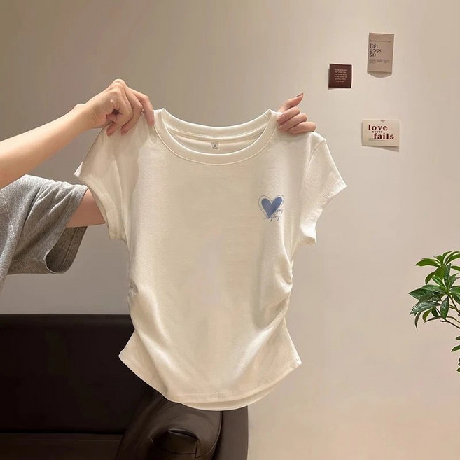 해피유통 귀여운 아동 반팔 리본 티셔츠 심플한 스타일 디자인 디자인14세 이상