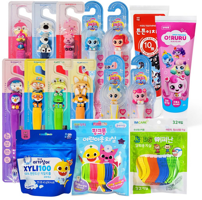 어린이 칫솔 치약 치실 양치 구강관리 모음 캐치티니핑, 키즈이펴난 치실, 1개, 1개입