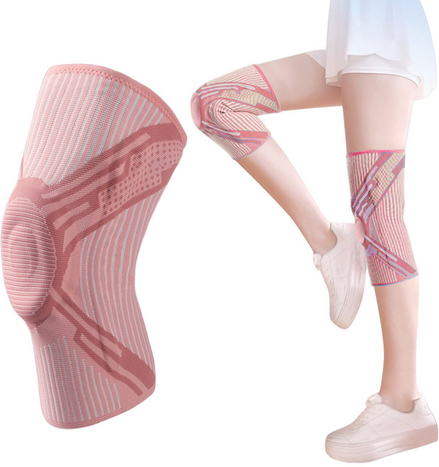 키볼 운동용 무릎보호대 고탄력 슬개골 슬개건 보호, 핑크, 1개