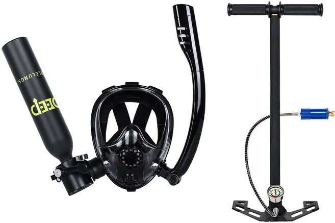휴대용 소형 산소통 수중 호흡기 다이빙 장비 잠수용, 스탠다드 그린