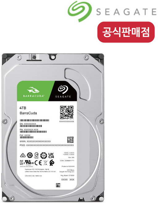 씨게이트 바라쿠다 하드디스크 데스크탑용, 4TB, ST4000DM004