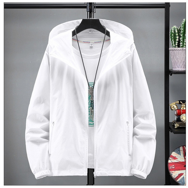 情侶款 男女款素面連帽薄外套 (M~7XL) 夏季透氣