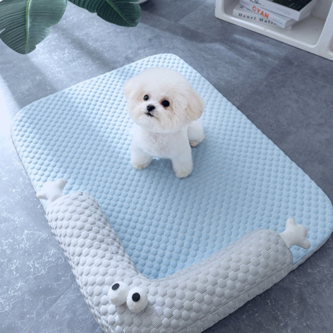 캐티콘 여름 시원한 반려동물 방석 쿠션 고양이 강아지 방석, 블루, 1개