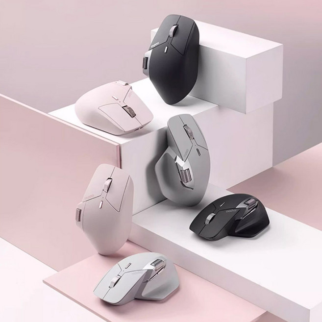 [스마트박스]Rapoo MT760 무선 마우스 2가지모드 인체공학 데스크탑 노트북 컴퓨터 사무전용 마우스, 그레이