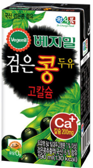 베지밀 검은콩 고칼슘 두유, 190ml, 64개