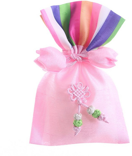 율아시아 실크 윗단 색동 복주머니 선물주머니 답례품포장, 소, 10개