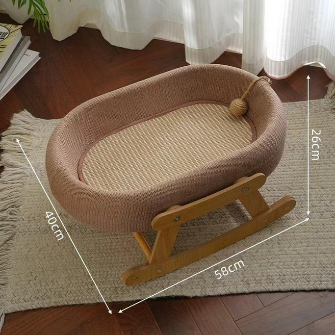 소형 미니 캣타워 고양이침대 일체형 스크래쳐 하우스, 1개, 시잘 매트 흔들의자 7.5kg