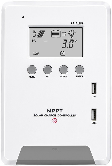 루앤 태양광패널 충전 MPPT 컨트롤러 고효율 배터리 충전 12V/24V, MPPT-60A, 1개
