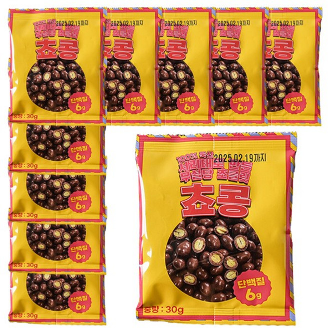 늘봄애식품 서리태 무설탕 초콜릿 쵸콩, 30g, 10개