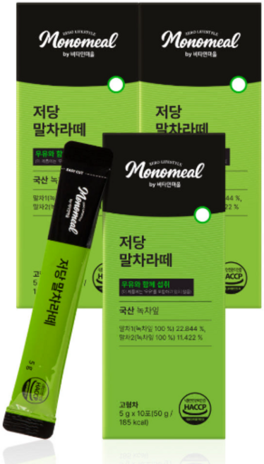 모노밀 알룰로스 저당 말차라떼, 1개, 30개입, 5g