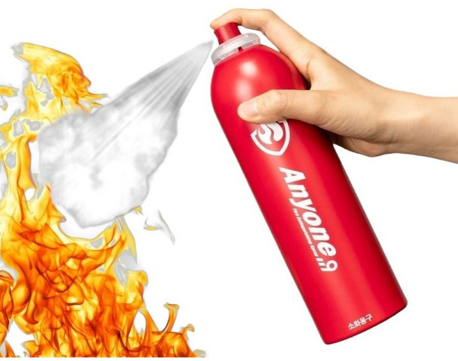 국산 애니원119 스프레이 소화기 강화액 차량용 캠핑용 K급 소형 가정용 미니 간이, 1개, 레드